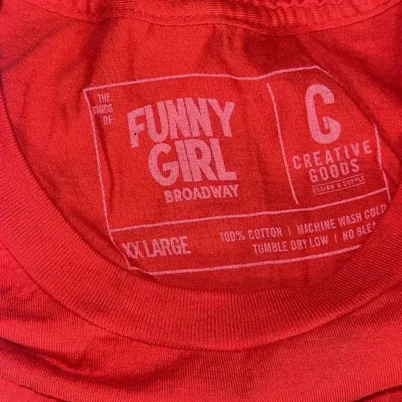 FUNNY GIRL THE BROADWAY MUSICAL RED SHORT SLEEVE TSHIRT SIZE 2X - Picture 3 of 3